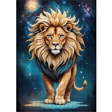 Tablomega Ahşap Mdf Puzzle Yapboz Mavi Fon Aslan 500 Parça 50*70 cm