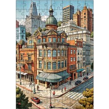 Tablomega Ahşap Mdf Puzzle Yapboz Binalar 120 Parça 25*35 cm