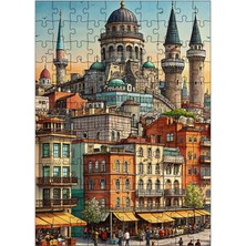 Tablomega Ahşap Mdf Puzzle Yapboz Cami ve Şehir 120 Parça 25*35 cm