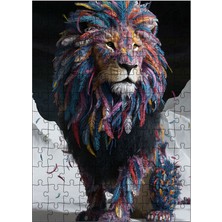 Tablomega Ahşap Mdf Puzzle Yapboz Renkli Aslan 120 Parça 25*35 cm