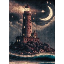 Tablomega Ahşap Mdf Puzzle Yapboz Gece ve Deniz Feneri 120 Parça 25*35 cm