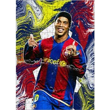 Karizma Tablo Ahşap Mdf Puzzle Yapboz Ronaldinho Futbolcu 255 Parça 35*50 cm