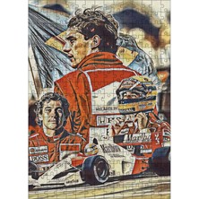 Karizma Tablo Ahşap Mdf Puzzle Yapboz Ayrton Senna Formula 1 255 Parça 35*50 cm