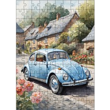 Karizma Tablo Ahşap Mdf Puzzle Yapboz Kaplumbağa Araba 120 Parça 25*35 cm