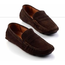 Kahve Süet Hakiki Deri Erkek Loafer Ayakkabı E01902000302