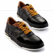Siyah Hakiki Deri Erkek Sneaker E01463410703