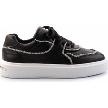 Siyah Hakiki Deri Kadın Sneaker K01480136703
