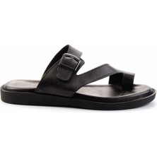 Siyah Napa Hakiki Deri Erkek Terlik E04433001543