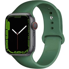 Caseart Apple Watch 2/ 3/ 4/ 5/ 6/ 7/ 8/ Se Uyumlu Kayış 38/ 40/ 41MM Yumuşak Renkli Silikon Large Kordon - Yeşil