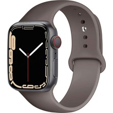 Caseart Apple Watch 2/ 3/ 4/ 5/ 6/ 7/ 8/ Se Uyumlu Kayış 38/ 40/ 41MM Yumuşak Renkli Silikon Large Kordon - Kakao