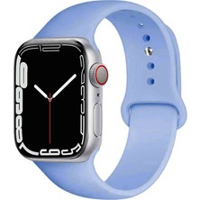 Caseart Apple Watch 2/ 3/ 4/ 5/ 6/ 7/ 8/ Se Uyumlu Kayış 38/ 40/ 41MM Yumuşak Renkli Silikon Large Kordon - Açık Mavi