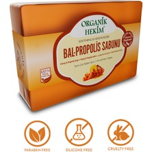 Organik Hekim Propolisli Bal Sabunu B-3, Vitamin-B5 Etkili Ballı Şeffaf Sabun B Vitaminli 140 Gram