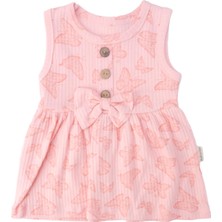 Bebelop Kız Bebek Kelebek Baskılı Fiyonk Detay Raporlu Elbise