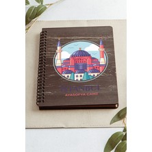Saltan Art Istanbul Ayasofya Camii Şehir Tasarım Ahşap Kapaklı Defter Kraft Kağıt Özel Tasarım
