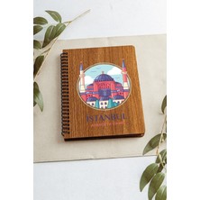 Saltan Art Istanbul Ayasofya Camii Şehir Tasarım Ahşap Kapaklı Defter Kraft Kağıt Özel Tasarım