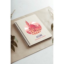 Saltan Art Ağrı Ishakpaşa Sarayı Şehir Tasarım Ahşap Kapaklı Defter Kraft Kağıt Özel Tasarım