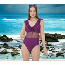 Shopiolog Düz Tüllü Geniş Askılı Yeni Mayo