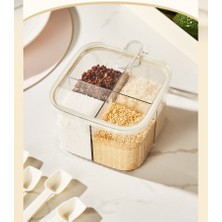 Wuxuan Mutfak Basmalı Tip Baharat Kutusu, Mühürlü, Neme Dayanıklı, Tuzlu, Msg Baharatı, Dört Parçalı Baharat Kavanozu (Yurt Dışından)
