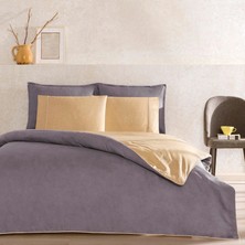 Taç Color Dreams Ranforce Çift Kişilik Biyeli Nevresim Takımı Riven Antrasit