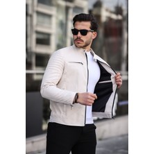 Mero Life Erkek Taş Rengi Su ve Rüzgar Geçirmez Slim Fit Astarlı Mevsimlik Mont