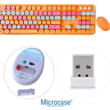 Microcase Mofii Sweet Serisi Renkli Kablosuz Klavye Mouse Set Türkçe AL4259