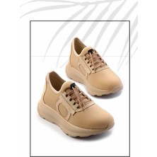 Bambi Bej Rose Taşlı Streç   Kadın Sneaker K01212111117