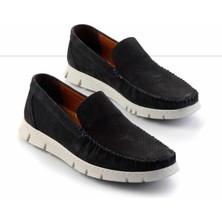 Bambi Lacivert Nubuk Hakiki Deri Erkek Casual Ayakkabı E01733032701