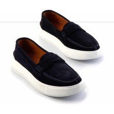 Bambi Lacivert Süet Hakiki Deri Erkek Casual Ayakkabı E01442000102