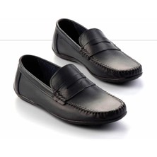 Bambi Lacivert Hakiki Deri Erkek Loafer Ayakkabı E01439100203