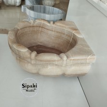 Sipahi Marble Onyx Dalgalı D Model Kurna