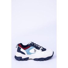 U.S. Polo Assn. Tracky Beyaz Lacivert Kadın Spor Ayakkabısı Sneaker