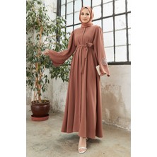 Vavinor Liva Kolları Taşlı Abaya - Camel