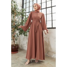 Vavinor Liva Kolları Taşlı Abaya - Camel