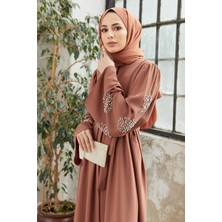 Vavinor Liva Kolları Taşlı Abaya - Camel