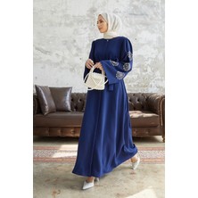 Vavinor Liva Kolları Taşlı Abaya - Indigo