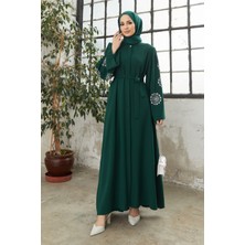 Vavinor Liva Kolları Taşlı Abaya - Zümrüt