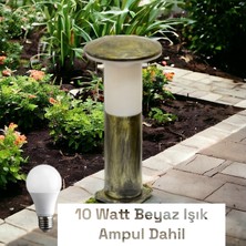 Full Reyon 10 Watt Beyaz Işık, Antik Eskitme 41 Cm, E27 Duylu Mantar Aplik, Bahçe, Çim, Teras, Duvar Armatürü