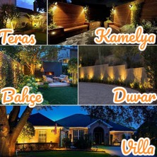 Full Reyon 10 Adet Elektrikle Çalışır, 5 Watt Amber Işık Kazıklı Bahçe Armatürü Çim Çiçek Ağaç Aydınlatma Aplik