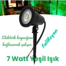 Full Reyon Elektrikle Çalışır, 7 Watt Yeşil Işık Kazıklı Bahçe Armatürü, Çim Çiçek, Ağaç Aydınlatma LED Armatür
