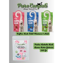 Purecanpati Kedi Kumu Koku Giderici Pudra Kokulu + 3 Çeşit Kedi Ödül Seti