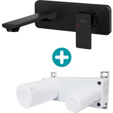 E.C.A Eca Royal Ankastre Lavabo Bataryası Sıva Üstü ve Sıva Altı Grubu Tek Rozet Mat Siyah