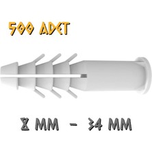 Made Extra Pul Başlı Alçıpan Dübeli - No: 8 - 500 Adet