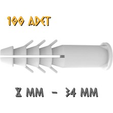 Made Extra Pul Başlı Alçıpan Dübeli - No: 8 - 100 Adet