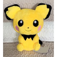 Elifeshop Ithal Dokuma Kumaş Pokemon Go Pichu Junior Pikachu Figür Peluş Oyuncak Uyku & Oyun Arkadaşı 27 Cm.