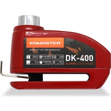 Knmaster Disk Kilidi DK-400 7mm Alarmlı + Hatırlatma Kablosu ve Çanta Hediyeli ( Kırmızı )