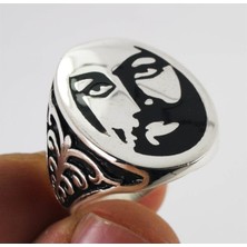 Vogutima Vav Elif Mavi Mineli Gümüş Erkek Yüzük