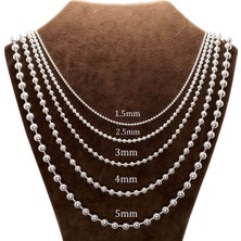 Vogutima - 5mm Top Zincir Model 925 Ayar Gümüş Erkek Kolye Zincir 24007980414