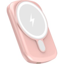 IX-PB033 5.000 Mah 15W Magsafe Powerbank Taşınabilir Şarj Cihazı -Pembe