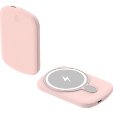 IX-PB033 5.000 Mah 15W Magsafe Powerbank Taşınabilir Şarj Cihazı -Pembe