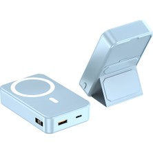 IX-PB030 20.000 Mah Dijital Ekranlı Magsafe Powerbank Taşınabilir Şarj Cihazı - Mavi